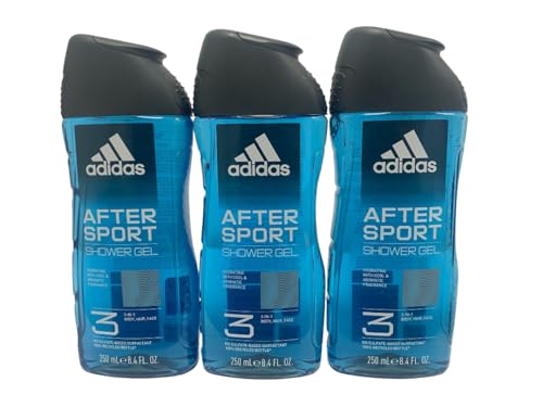 3 x ADIDAS Men Duschgel "AFTER SPORT" 3in1 - Körper, Hair & Gesicht - 250ml von adidas
