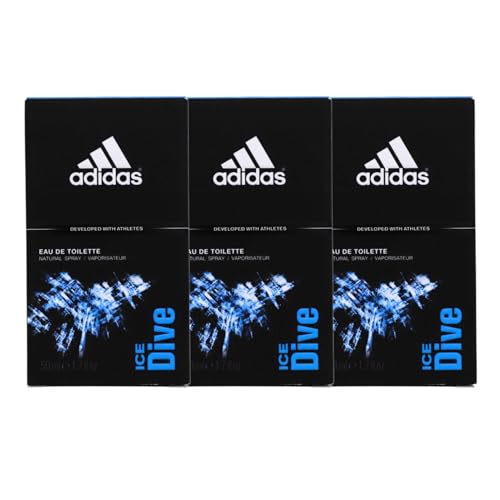 3x adidas Ice Dive je 50ml Eau de Toilette for man frischer langanhaltender Duft von adidas