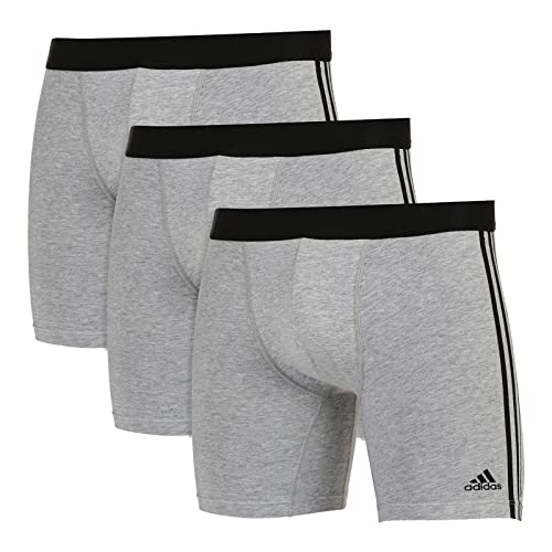 ADIDAS 3er Pack Herren Unterhose Boxer Brief Active Flex Cotton 3-Stripes 3er Pack, Farbe:Grau, Größe:3XL, Artikel:-202 Grey Melange von adidas