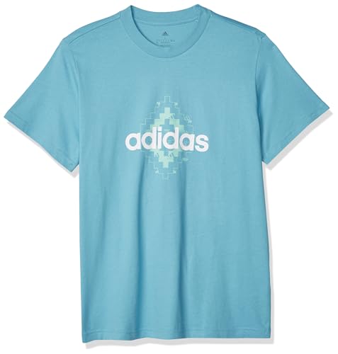 ADIDAS Damen W WOVN G T T-Shirt, Vorgeformtes Blau, Large von adidas