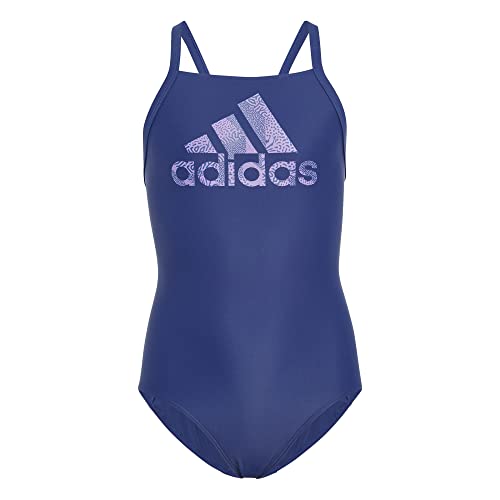 ADIDAS Girl's Big Logo Suit Swimsuit, Azuvic/Fusvio, 5-6 Years von adidas