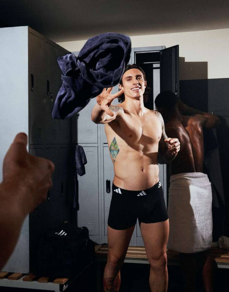 Adidas - Active Flex Cotton - 3er-Pack Trunk-Unterhosen in Schwarz von adidas