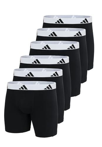 adidas Basic Boxer Brief Men Herren Unterhose Shorts Unterwäsche 6er Pack, Farbe:Black2, Bekleidungsgröße:L von adidas