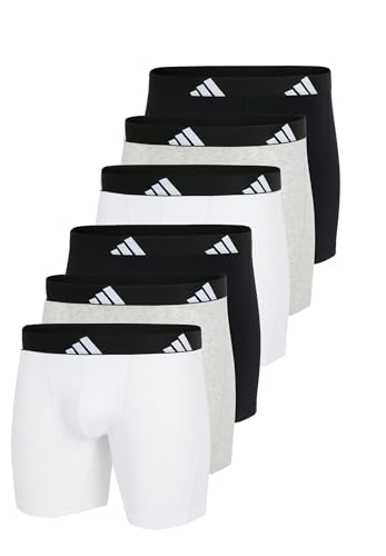 adidas Basic Boxer Brief Men Herren Unterhose Shorts Unterwäsche 6er Pack, Farbe:Greymix 3399, Bekleidungsgröße:XL von adidas