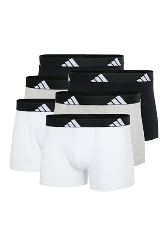 adidas Basic Boxer Trunk Men Herren Unterhose Shorts Unterwäsche 6er Pack, Farbe:Greymix 3399, Bekleidungsgröße:XXL von adidas