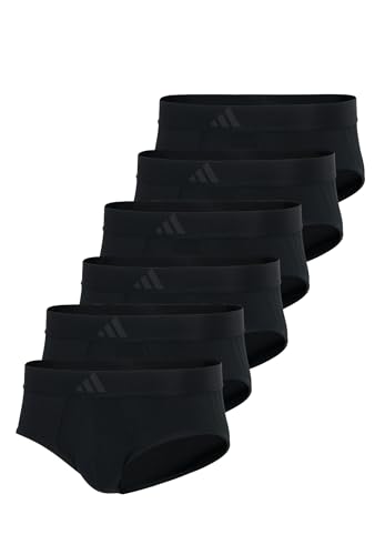 adidas Basic Brief Men Herren Unterhose Slip Unterwäsche 6er Pack, Farbe:001 - Black, Bekleidungsgröße:L von adidas