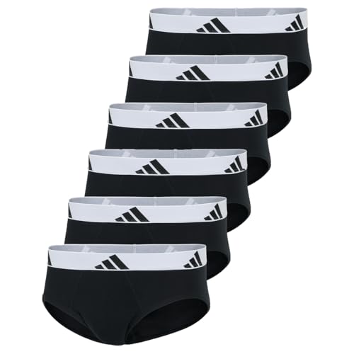 adidas Basic Brief Men Herren Unterhose Slip Unterwäsche 6er Pack, Farbe:Black2, Bekleidungsgröße:M von adidas