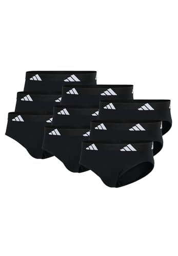Adidas Basic Brief Men Herren Unterhose Slip Unterwäsche 9er Pack, Farbe:Schwarz, Bekleidungsgröße:M von adidas
