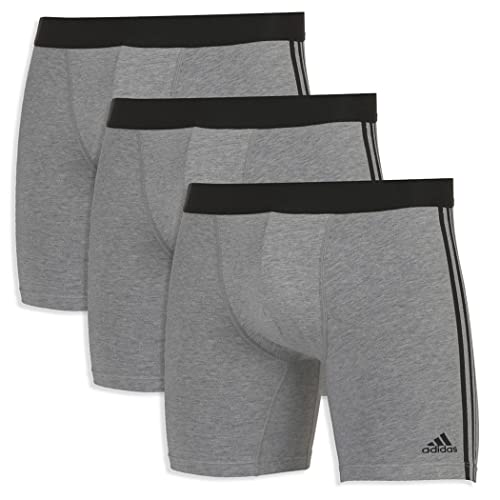 Adidas Boxershorts Herren (3er Pack) Boxer Brief Cyclist Herren Unterhosen (Gr. S - 3XL) - bequeme Unterhosen, Grau-mel., M von adidas