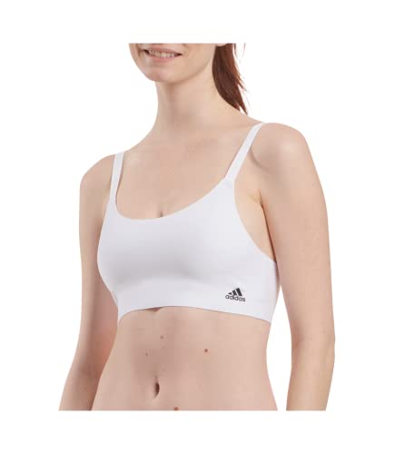 Adidas Damen Micro Flex Wireless Seamless Lounge Gepolsterter BH, Blickdicht, Weiss/opulenter Garten, X-Large von adidas