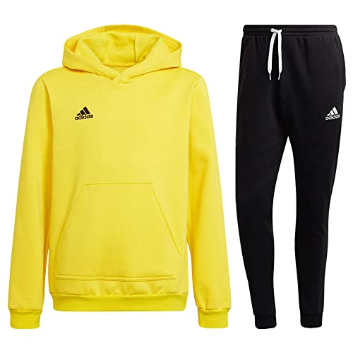 Adidas Fußball Entrada 22 Jogginganzug Hoodie Jogginghose Herren gelb schwarz Gr M von adidas