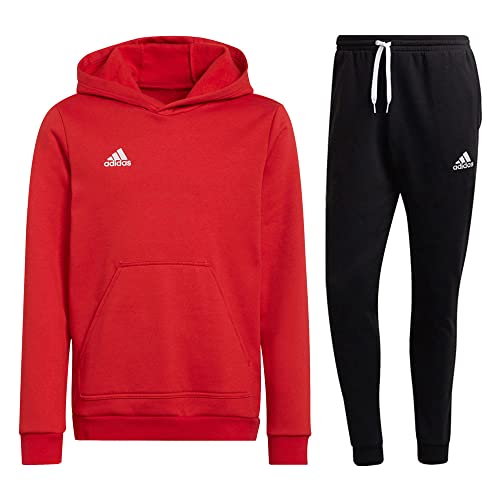 Adidas Fußball Entrada 22 Jogginganzug Hoodie Jogginghose Herren rot schwarz Gr XXL von adidas