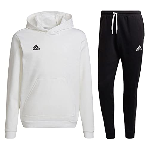 Adidas Fußball Entrada 22 Jogginganzug Hoodie Jogginghose Kinder weiß schwarz Gr 152 von adidas