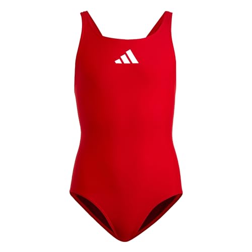 ADIDAS Girl's 3 Bars SOL ST Y Swimsuit, Better Scarlet/White/Shadow red, 3-4 Years von adidas