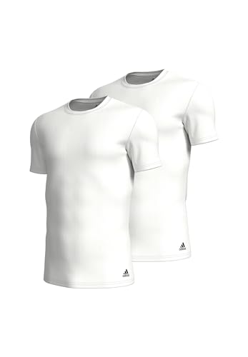 Adidas Herren kurzarm Unterhemd (2er Pack) rundhals Crew Neck T-Shirt (Gr. S - 3XL), Weiß, M Adidas Herren kurzarm Unterhemd (2er Pack) rundhals Crew Neck T-Shirt (Gr. S - 3XL), Weiß, M von adidas