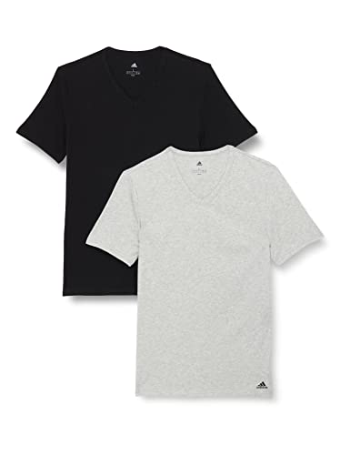 Adidas Herren kurzarm Unterhemd (2er Pack) V- Ausschnitt T- Shirt (Gr. S - 3XL) , Sortiert 2, M von adidas