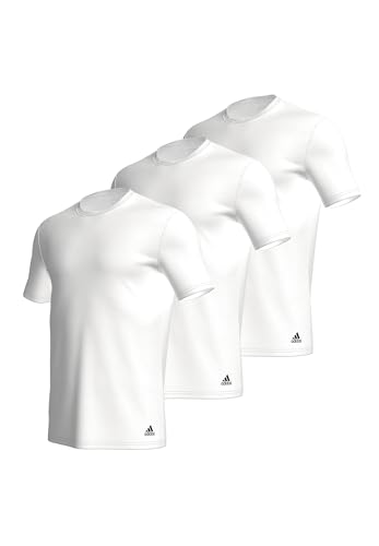 Adidas Herren kurzarm Unterhemd (3er Pack) rundhals Crew Neck T-Shirt (Gr. S - 3XL), Weiß, XXL von adidas