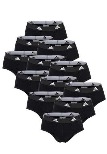 adidas Herren Basic Brief Slips Unterhose Pant Unterwäsche 12er Pack, Farbe:Black, Bekleidungsgröße:M von adidas