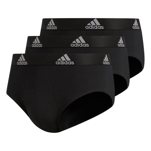 Adidas Herren Slip aus Stretch-Baumwolle (3er-Pack), Schwarz/Light Onix Grey, XX-Large von adidas
