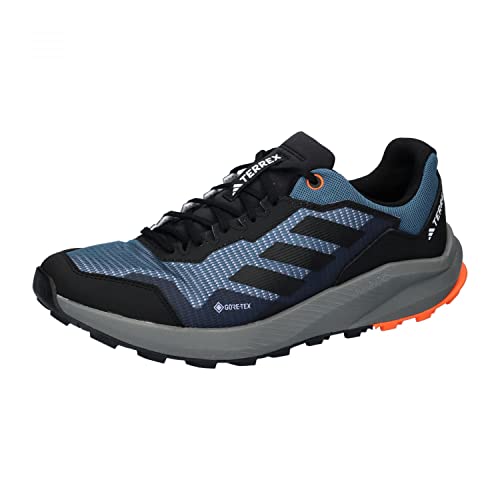 adidas Herren Terrex Rider Gore-TEX Trail Running Shoes-Low (Non Football), Steel/Core Black/Impact Orange, 50 2/3 EU von adidas