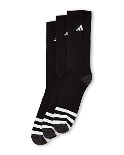 Adidas Men's 3 Pair Cushioned Compression Crew Socks; Grey (Shoe Size 6-12) von adidas