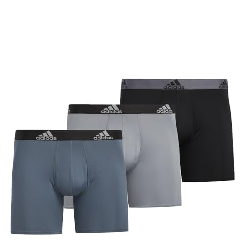 adidas Men's Big & Tall Performance Boxer Brief Underwear (3-Pack) Boxed, Black/Onix Grey/Grey, 3X-Large Big Tall von adidas