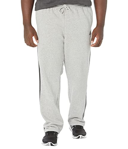 Adidas Men's Size Essentials Fleece Open Hem 3-Stripes Pants, Medium Grey Heather, XX-Large/Tall von adidas