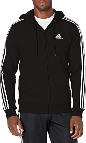 Adidas Men's Standard Essentials Fleece 3-Stripes Full-Zip Hoodie, Black, XX-Large von adidas