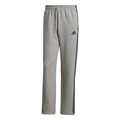 Adidas Men's Standard Essentials Fleece Open Hem 3-Stripes Pants, Medium Grey Heather, Large von adidas