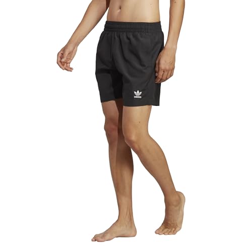 Adidas Solid Badeshorts Badehosen (DE/NL/SE/PL, Alphanumerisch, L, Regular, Regular, Black/White) von adidas