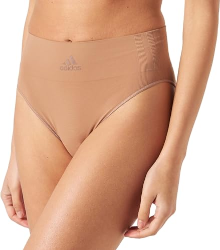 Adidas Unterhosen Damen - High Leg Slip Unterhose hoher Beinausschnitt (Gr. XS - XXL) - bequeme Unterwäsche, Braun, S von adidas