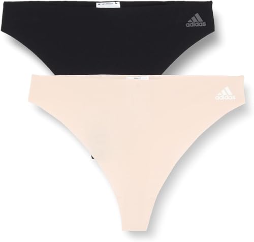 Adidas String Tanga Damen (2er Pack) Unterhosen (Gr. XS - XXL) - bequeme Unterwäsche, Mehrfarbig Rosa, M von adidas