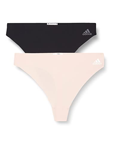 Adidas String Tanga Damen (2er Pack) Unterhosen (Gr. XS - XXL) - bequeme Unterwäsche, Mehrfarbig Rosa, XS von adidas