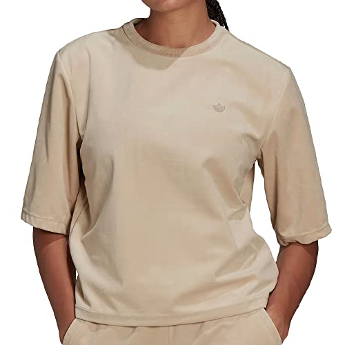 Adidas T-Shirt Velours, Beige, Damen, H22833, beige, 38 von adidas