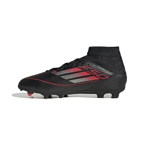 Adidas Unisex F50 League MID Football Boots FG/MG Kids Fußballschuhe, Core Black/Iron Metallic/Lucid Red, 36.5 EU von adidas