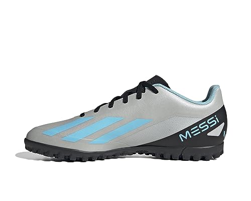 Adidas Unisex X Crazyfast Messi.4 Tf Football Shoes (Turf), Silver Met./Bliss Blue/Core Black, 44 2/3 EU von adidas