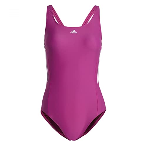 Adidas Women's 3S MID Suit Swimsuit, Lucid Fuchsia/White, 40 von adidas