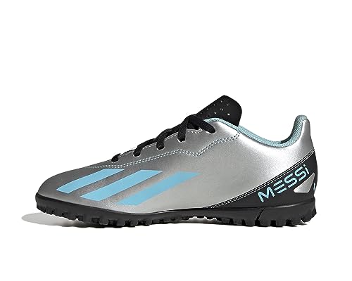 Adidas X Crazyfast Messi.4 Tf J Football Shoes (Turf), Silver Met./Bliss Blue/Core Black, 37 1/3 EU von adidas