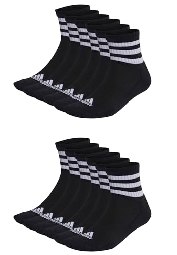 adidas 12 Paar C Sportswear MID 12p Mid Cut Socken Unisex Sportsocken, Farbe:Black, Socken & Strümpfe:40-42 von adidas