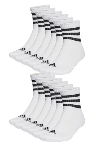 adidas 12 Paar C Sportswear MID 12p Mid Cut Socken Unisex Sportsocken, Farbe:White, Socken & Strümpfe:43-45 von adidas