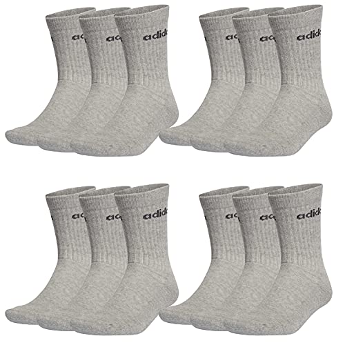 adidas 12 Paar HC CREW 3p Tennissocken Sportspocken Unisex, Farbe:Mid Grey/Black, Socken & Strümpfe:37-39 von adidas