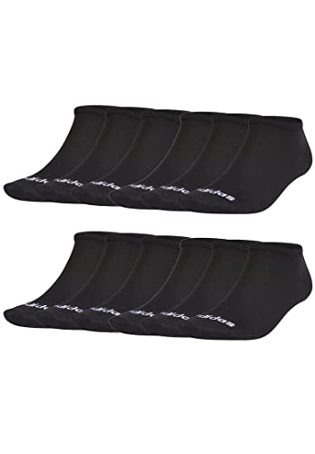 adidas 12 Paar Low Cut Sneaker Socken Unisex Kurzsocke weiss, Farbe:Black, Socken & Strümpfe:46-48 von adidas