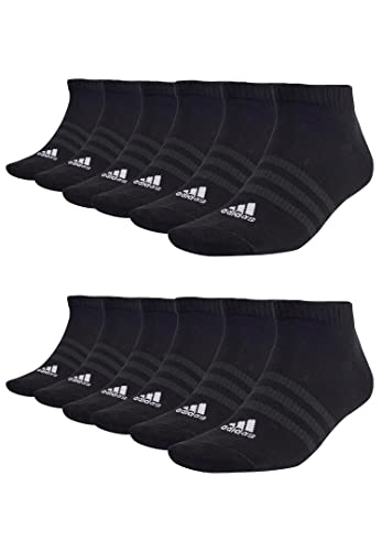 adidas 12 Paar Sportswear Low Cut Sneaker Socken Unisex Kurzsocke, Farbe:Black, Socken & Strümpfe:37-39 von adidas