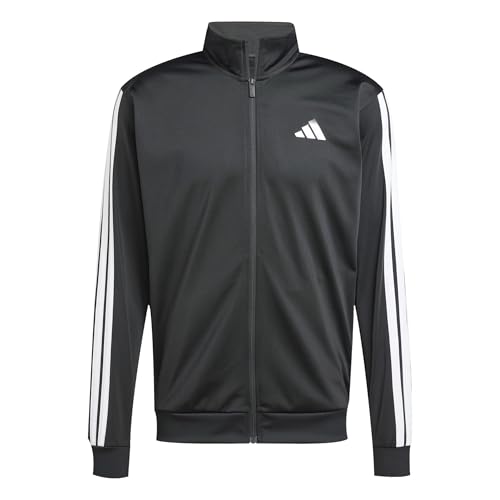 adidas 3-Streifen Tricot Trainingsjacke Trackjacket Herren (Größe M, black) von adidas