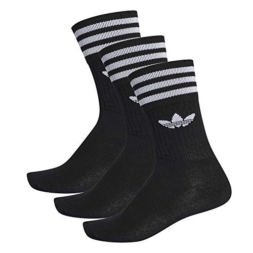 adidas 3 Stripes Crew Socks Socken 3er Pack (39-42, black/white) von adidas