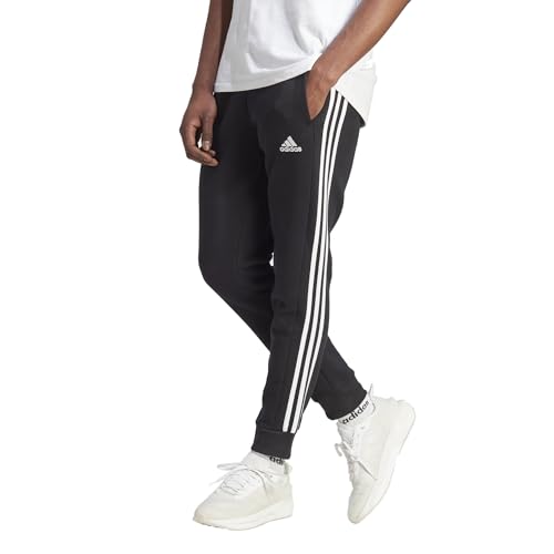 adidas 3 Stripes Cuff Sweatpants Jogginghosen (DE/NL/SE/PL, Alphanumerisch, XL, Regular, Regular, Black/White) von adidas