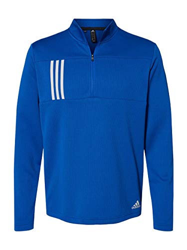 adidas - 3-Stripes Double Knit Quarter-Zip Pullover - A482-4XL - Team Royal/Grey Two von adidas