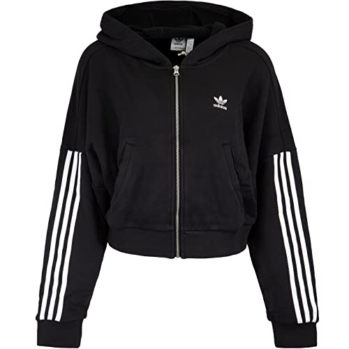 adidas 3 Stripes Full Zip Hoody (L, Black) von adidas