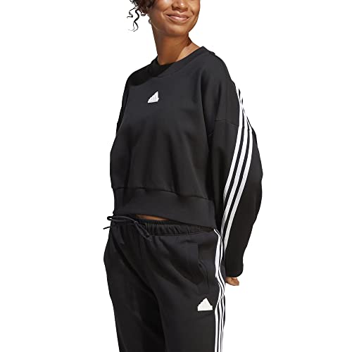 adidas 3 Stripes Future Icons Women Sweater Sweatshirt Pullover (S, Black/White) von adidas