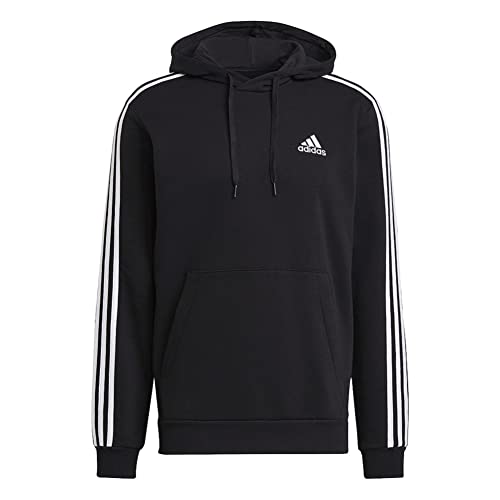 adidas 3 Stripes Hoody Kapuzenpullover (L, Black/White) von adidas